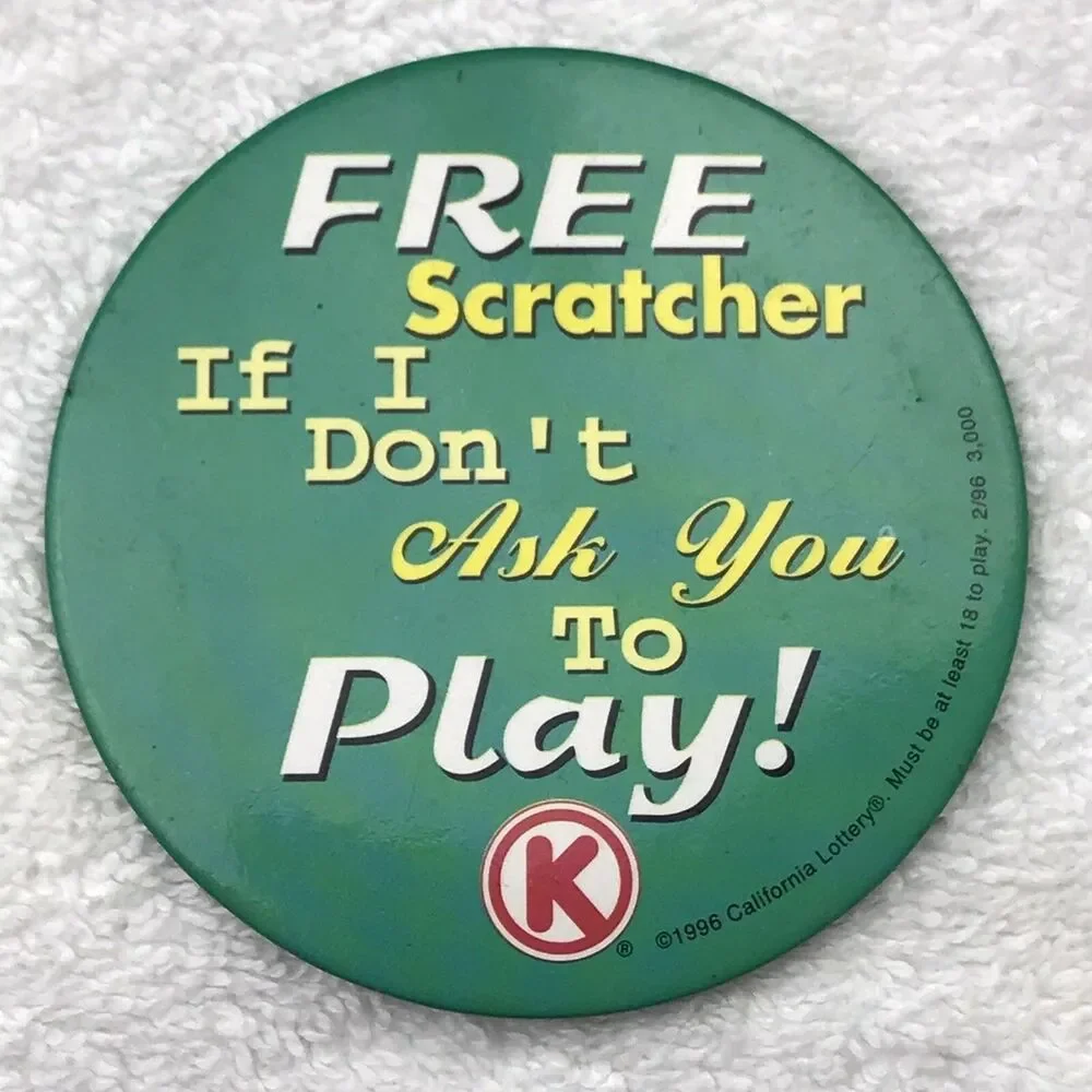 Circle K California Lottery 1996 Employee Pin Button Vintage Collectible Promo